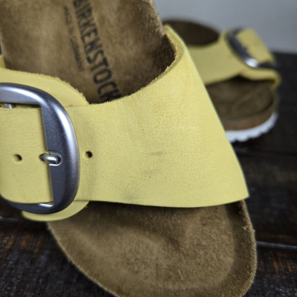 Birkenstock Madrid Big Buckle Womens Size 5 EU 36 Narrow Sandals Yellow Brown - Picture 11 of 11